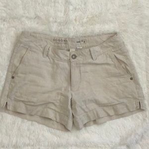 Light tan Sonoma linen/rayon shorts, size 4